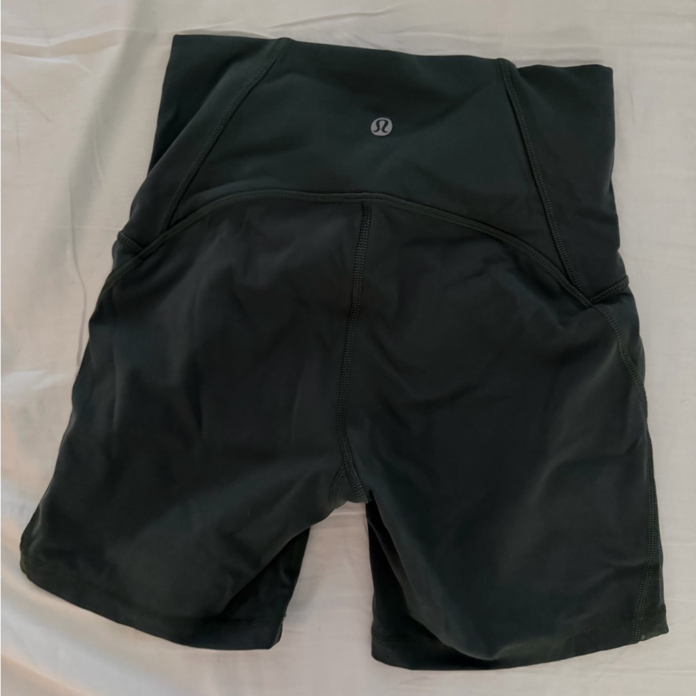 Rainforest Green Lululemon Fast and Free High Rise 6” Biker Shorts